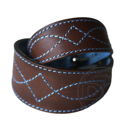 DG LUXURY LEDERHALSBAND „COLOUR BLUE
