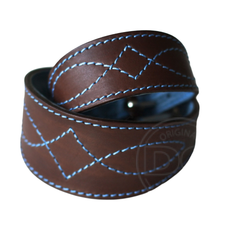 DG LUXURY LEATHER COLLAR "COLOUR BLUE"
