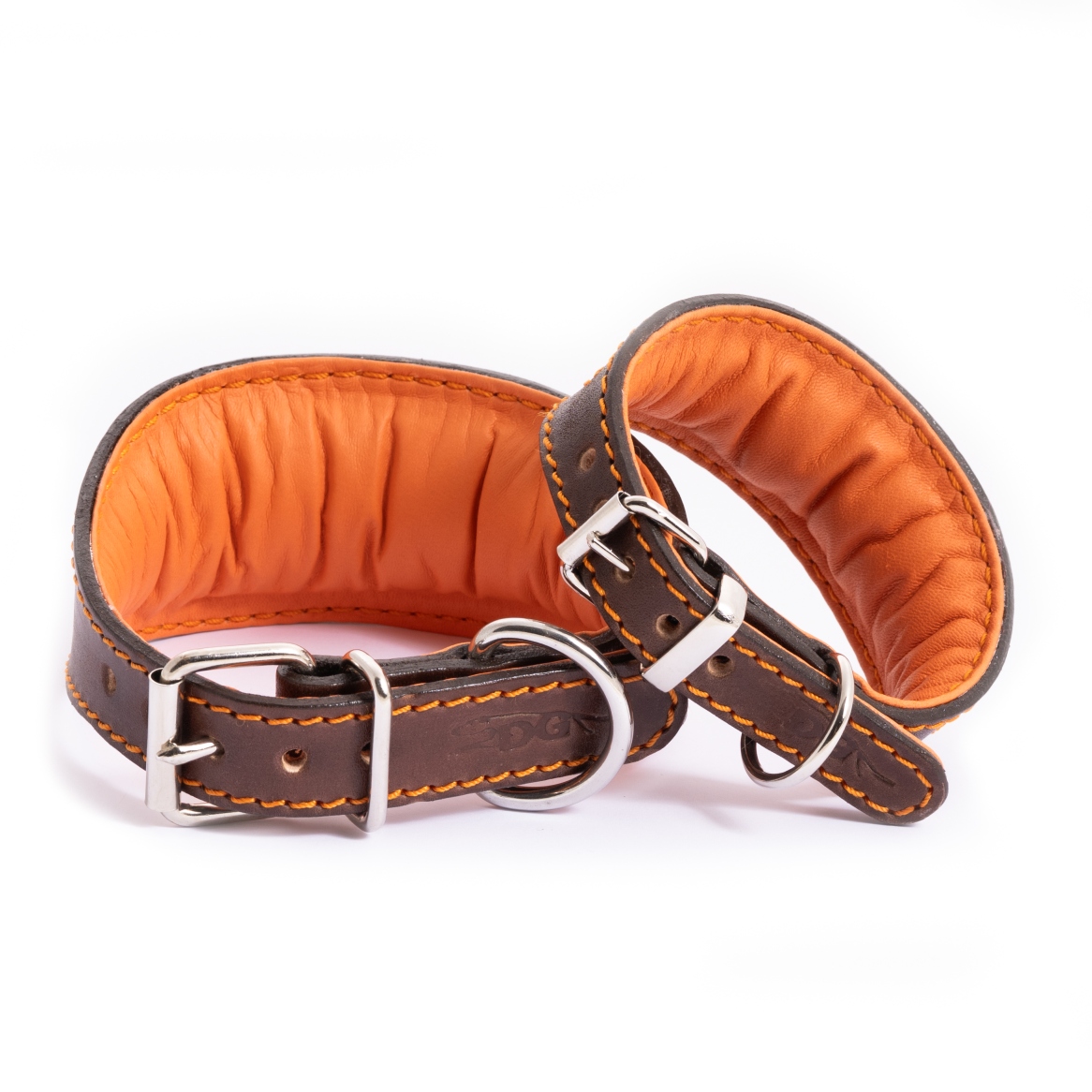 DG LUXURY LEATHER COLLAR "COLOUR ORANGE" - Image 3