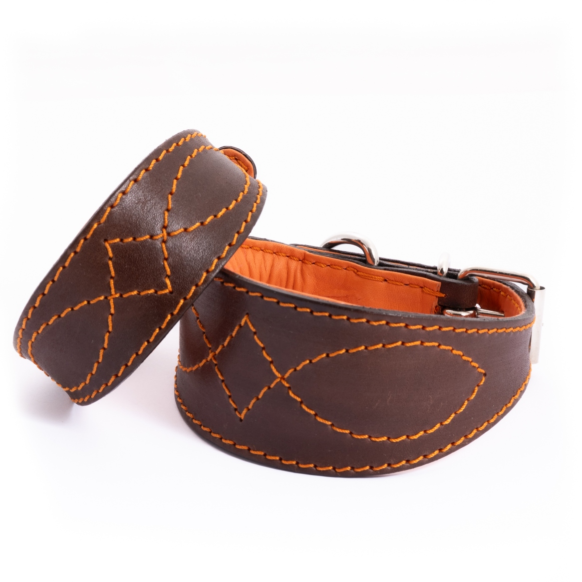 DG LUXURY LEATHER COLLAR "COLOUR ORANGE"