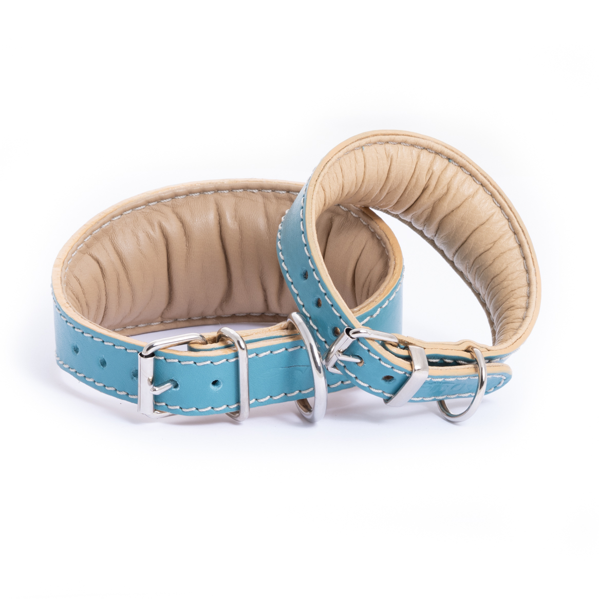 DG SIMPLE LEATHER COLLAR "AQUA" - Image 3
