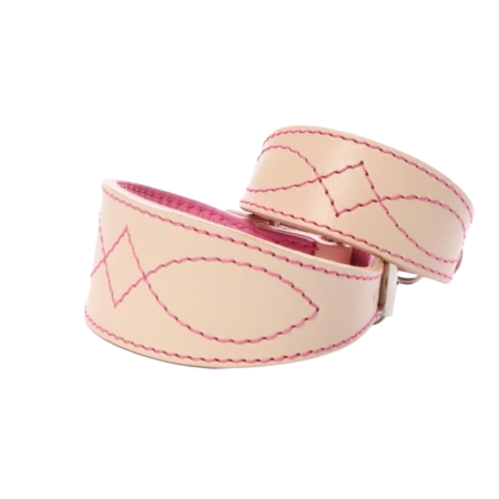 DG LUXURY LEDERHALSBAND „SWEET PINK