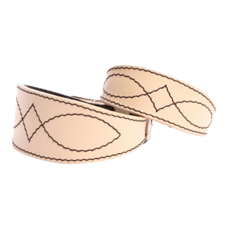 DG LUXURY LEDERHALSBAND „VANILLE