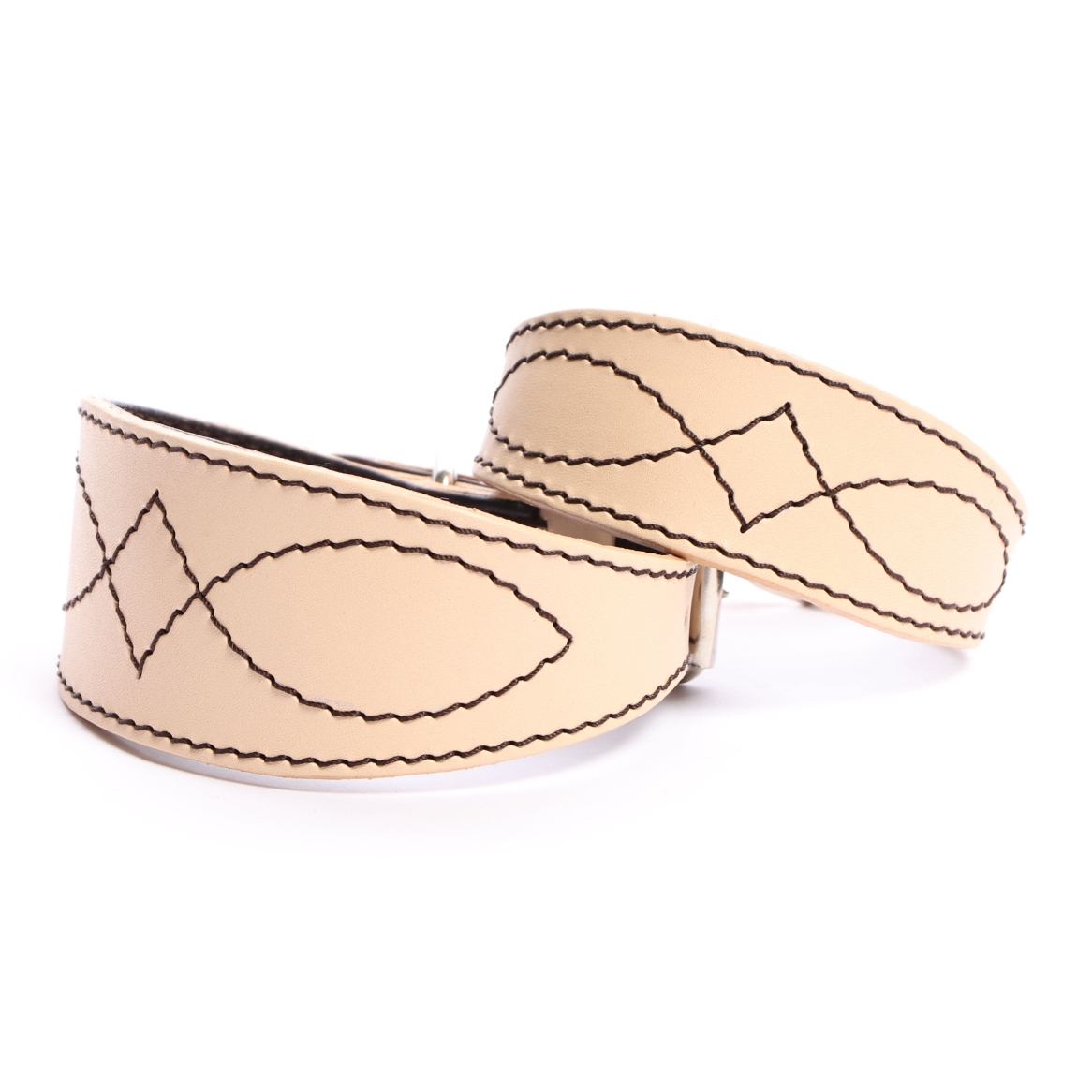 DG LUXURY LEDERHALSBAND "VANILLE